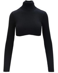 Elisabetta Franchi - Hochgeschlossener kurzer pullover - Lyst