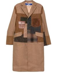 Junya Watanabe - Jassen ,Bruin ,Wol Patchwork Trenchcoat - Lyst