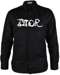 Dior - Overhemden ,Zwart ,Katoen Geborduurde Shirt - Lyst
