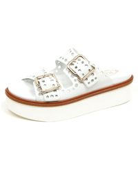 Tod's - Schoenen ,Wit ,Leer Witte Sleehak Sandalen Schoen Model - Lyst