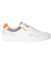 Paul Smith - Sneakers in pelle bianca con spoiler arancione - Lyst