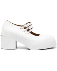 Marni - Zapatos planos blancos con punta de goma - Lyst