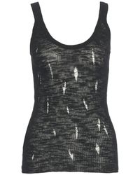 Pinko - Tops ,Zwart ,Zwart Scoop Neck Tank Top - Lyst
