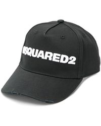 DSquared² - Schwarze baumwoll-schirmmütze,verstellbare einfarbige logo mütze - Lyst