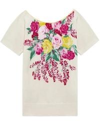 Blugirl Blumarine - Blumenmuster pullover mit v-ausschnitt - Lyst
