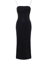Philosophy Di Lorenzo Serafini - Schwarzes, Mit Kristallen Verziertes Midikleid - Lyst