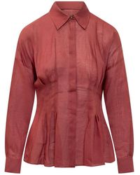 Max Mara - Overhemden ,Rood ,Organza Mstora Shirt - Lyst