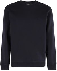 Dondup - Hoodies & Sweatvesten ,Blauw ,Pluizige Crewneck Sweatshirt Met Logo Applique - Lyst