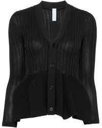 CFCL - Truien & Vesten ,Zwart ,Polyester Pottery Peplum Rib Cardigan - Lyst