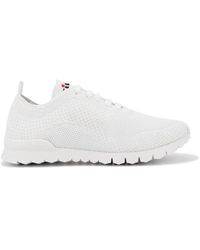 Kiton - Schoenen ,Wit ,Katoen Gebreide Stoffen Sneakers Met Witte Zool - Lyst