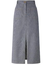 Sessun - Rokken ,Blauw ,Katoen Cotton Blend Midi Rok - Lyst