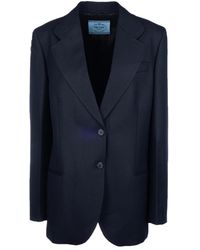Prada - Single-Breasted Chevron Jacket - Lyst