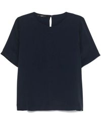 Seventy - Blaues rundhals-shirt mit schlüsselloch-detail - Lyst