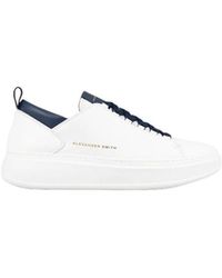 Alexander Smith - Witte-Blauwe Leren Sneakers Wembley Stijl - Lyst