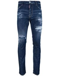 DSquared² - Jeans mit knöpfen und lederpatch - Lyst