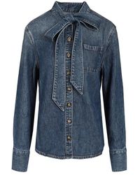 Self-Portrait - Denim Shirts - Lyst