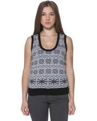 Fred Perry - Grauer Wollpullover Weste Logo - Lyst