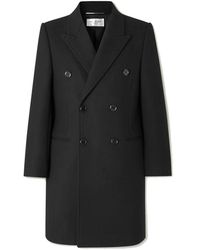Saint Laurent - Jassen ,Zwart ,Wol Zwarte Wollen Double-Breasted Jas Aw 24 - Lyst