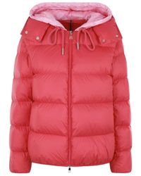 Moncler - Abrigos fucsia con capucha y mangas removibles - Lyst