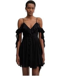 Aniye By - Kleedjes ,Zwart ,Polyester Mini Jurk - Lyst