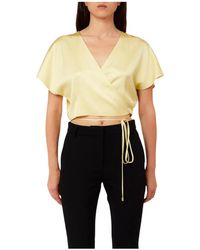 Liu Jo - Overhemden ,Geel ,Satijn Satin Wrap Top - Lyst