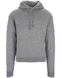 Saint Laurent - Kapuzenpullover Mit Gesticktem Logo - Lyst