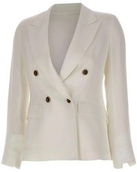Marella - Jassen ,Wit ,Leer Charme Blazer - Lyst