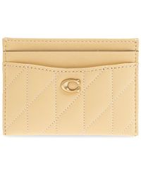 COACH - Accessoires ,Geel ,Leer Essential Card Case Met Pillow Quilting - Lyst