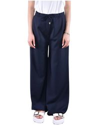 Max Mara - Broeken ,Blauw ,Wol Fluid Jogging Broek - Lyst