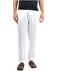 40weft - Pantaloni bianco in lino con coulisse - Lyst