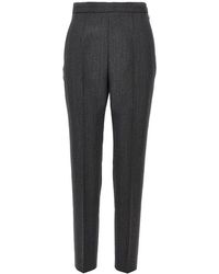 Jil Sander - Broeken ,Grijs ,Wol Geprinte Wollen Pantalon - Lyst