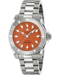 Gucci - Accessoires ,Oranje ,40 Mm Stalen Kast, Oranje Wijzerplaat Met Bij, Stalen Lunet, Stalen Armband - Lyst