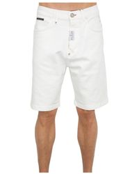 Philipp Plein - Korte Broeken ,Wit ,Denim Witte Denim Shorts Formentera Fit - Lyst