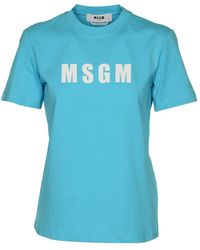 MSGM - Blaue t-shirts und polos - Lyst