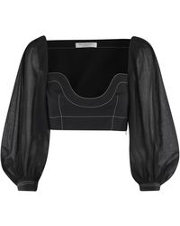 Philosophy Di Lorenzo Serafini - Cropped Top Met Hartvormige Halslijn En Lange Mouwen - Lyst