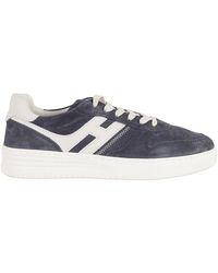 Hogan - Blau Weiße Wildleder Sneakers Mit Schnürsenkeln - Lyst