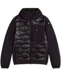 Blauer - Gewatteerde Jas Met Capuchon En Golfstiksels - Lyst