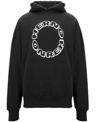 Herno - Hoodies & Sweatvesten ,Zwart ,Katoen Hoodie Met Voorzak - Lyst