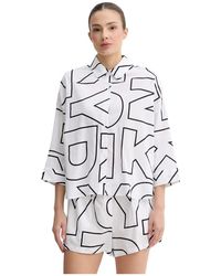 DKNY - Viskose Pyjama-Oberteil Und Shorts-Set - Lyst