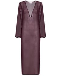 MC2 Saint Barth - Kleedjes ,Paars ,Polyester Agh 0002-08666L Maxi Jurk - Lyst