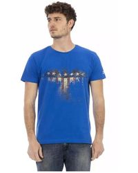 Trussardi - Stilvolles blaues kurzarmshirt - Lyst