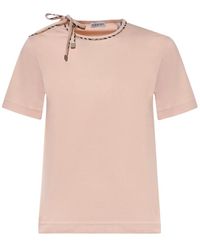 Burberry - Camiseta Con Ribete Check - Lyst