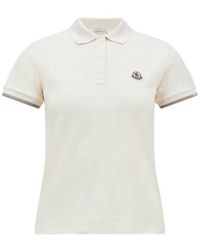 Moncler - Tops ,Katoen Polo Shirt Met Logo-Patch - Lyst