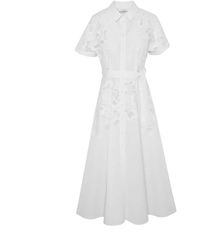 Beatrice B. - Geborduurde Poplin Chemisier Jurk - Lyst