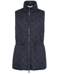Part Two - Gewatteerde Donkerblauwe Vest Met Hoge Hals - Lyst