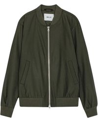 NN07 - Jassen ,Groen ,Wol Donkere Leger Wolblend Bomberjack - Lyst
