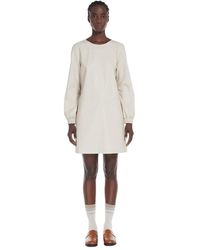 Max Mara - Korte Jersey Jurk Met Ronde Hals En Lange Mouwen - Lyst