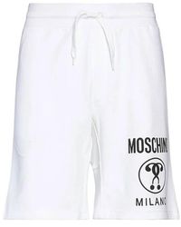 Moschino - Korte Broeken ,Wit ,Katoen Couture Katoenen Shorts - Lyst