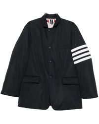 Thom Browne - Jassen ,Blauw ,Wol Enkele Rij Knopen Blazer Met Twee Knopen - Lyst