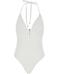 Tory Burch - Badmode ,Wit ,Tie Back One Piece Swimsuit - Lyst